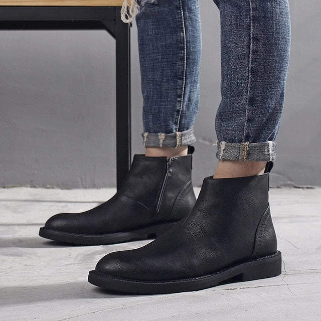 Waterproof Flats Shoes 2019 Autumn Early Winter Shoes Men Boots