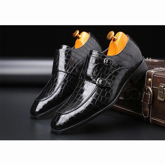 2020 Classic Crocodile Pattern Business Flat Shoes For Men Flat Shoes Wide Fitting