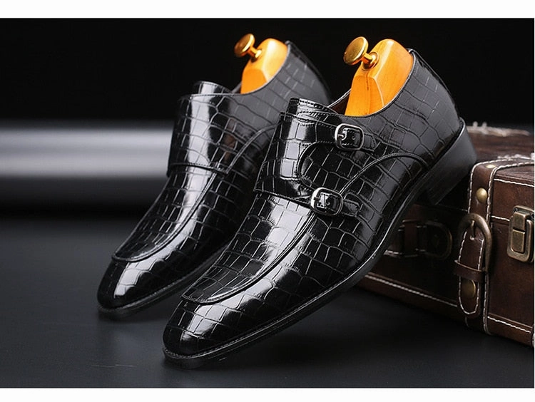 2020 Classic Crocodile Pattern Business Flat Shoes For Men Cliffs Shoes Flats