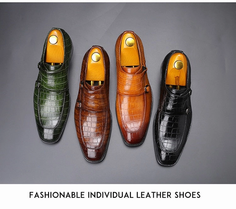 2020 Classic Crocodile Pattern Business Flat Shoes For Men Shoes Sport Flats