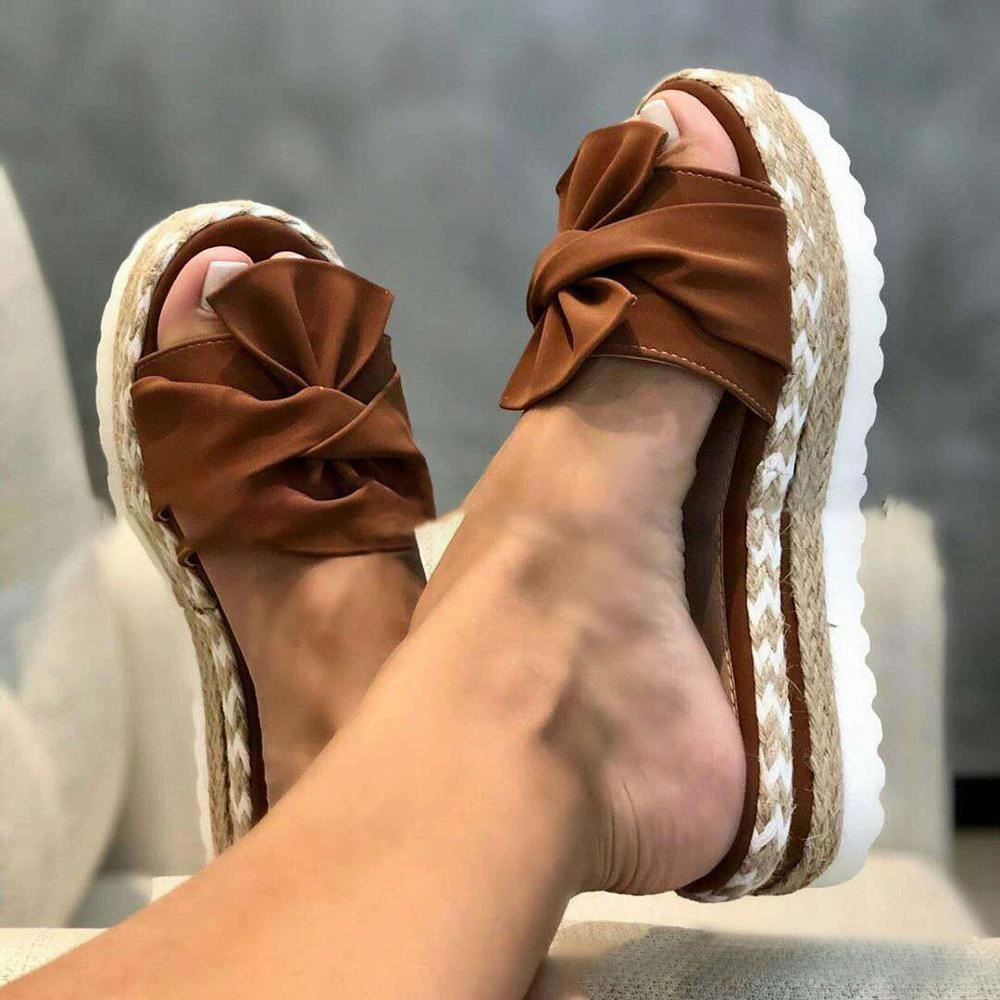 2020 Summer Fashion Sandals Shoes Women Bow Summer Sandals Slipper Indoor Outdoor Flip-Flops Beach S Flip Flop Kitten Heels