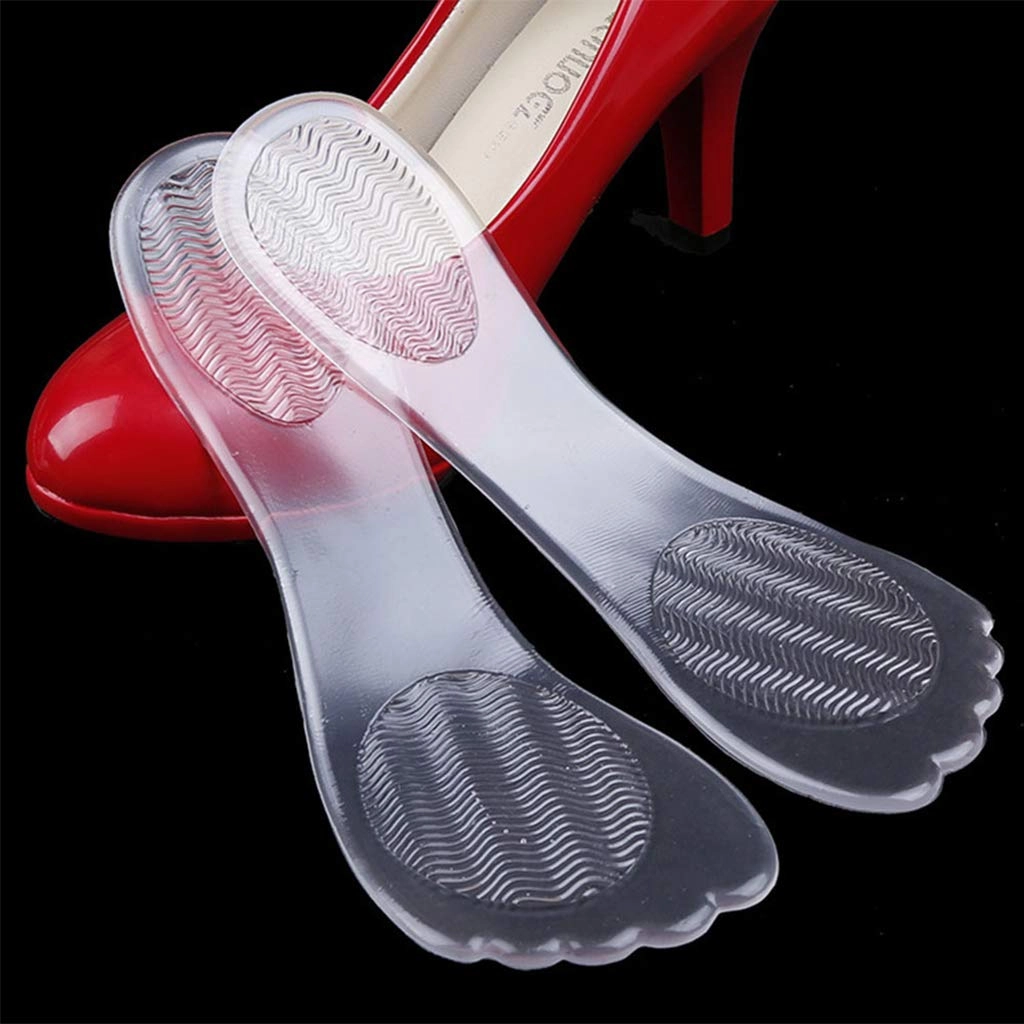 2 Pairs Silicone High Heel Everyday Insoles, Massage Foot Cushion, Soft Gel Shoe Insert Pads for Pain Relief, Length: 21cm, Transparent Tiva Sandals