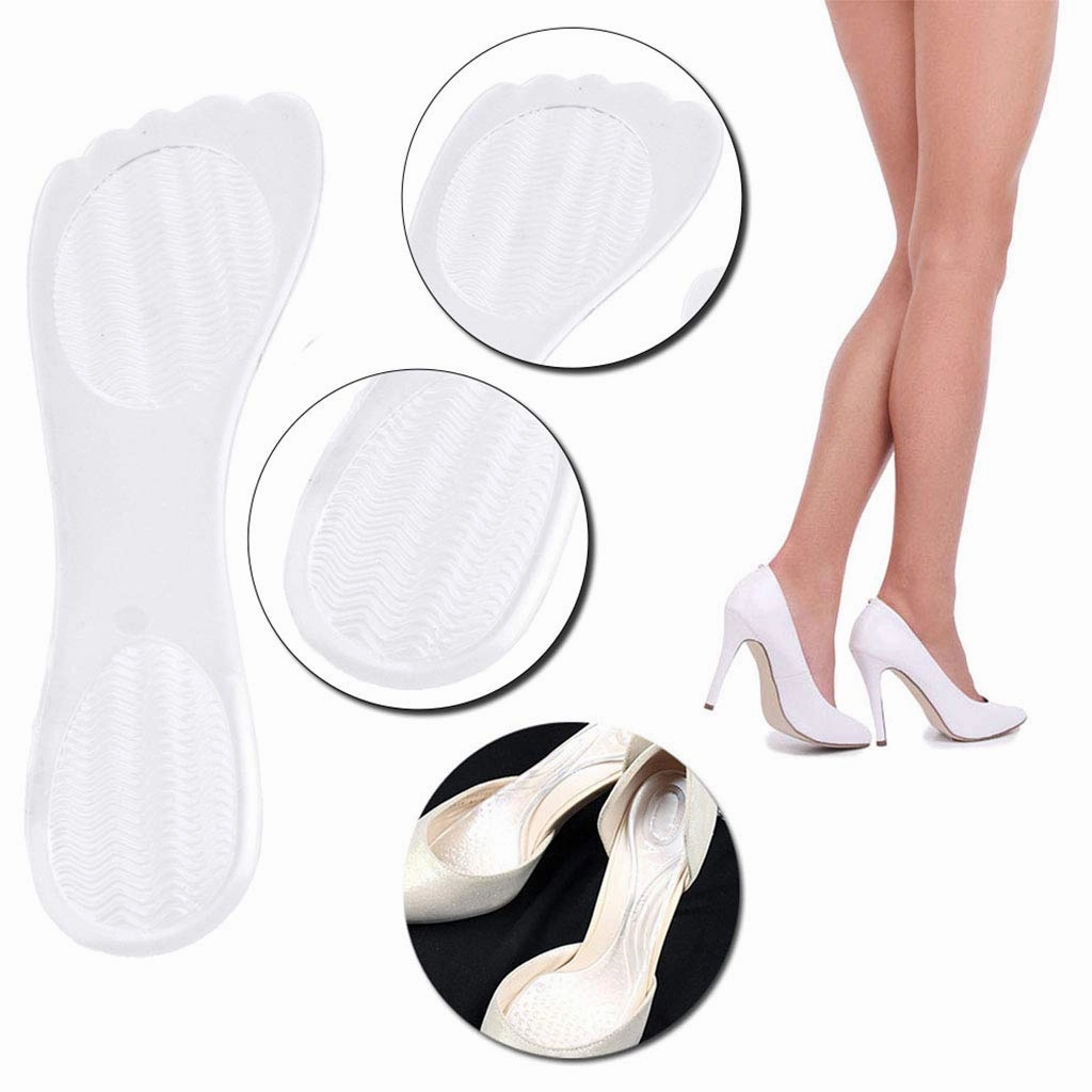 Sandals Ochi Photos 2 Pairs Silicone High Heel Everyday Insoles, Massage Foot Cushion, Soft Gel Shoe Insert Pads for Pain Relief, Length: 21cm, Transparent