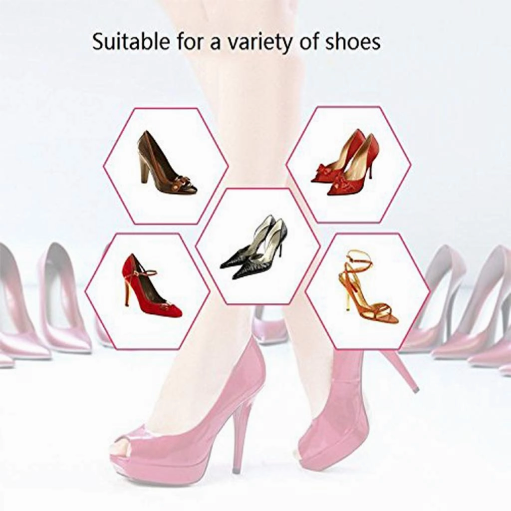 2 Pairs Silicone High Heel Everyday Insoles, Massage Foot Cushion, Soft Gel Shoe Insert Pads for Pain Relief, Length: 21cm, Transparent Edit Sandals