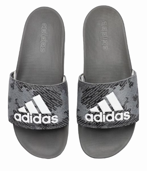 2 x Adidas Mens Grey/White Adilette Comfort Sandals Slides Sandals For Achilles Tendonitis