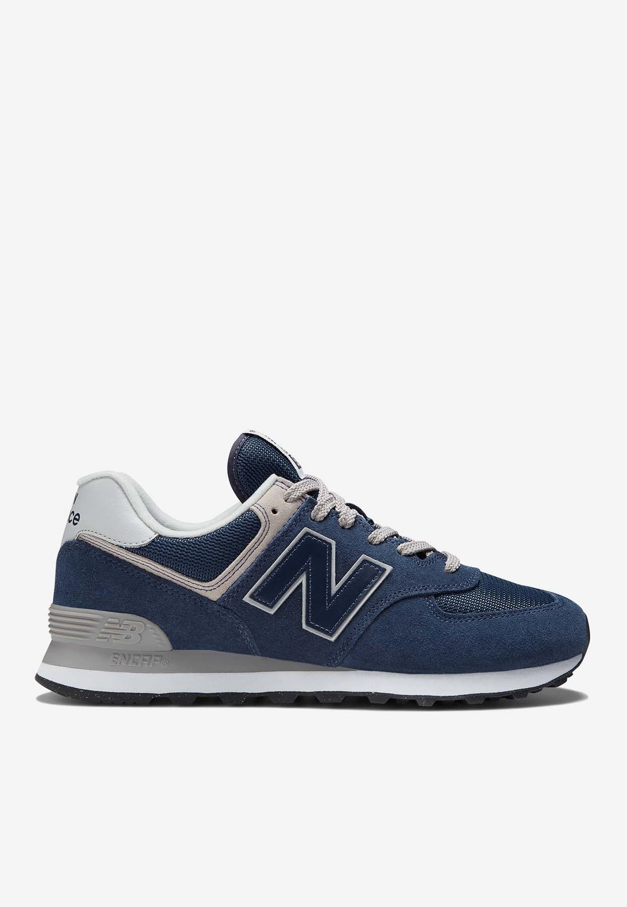 New Balance Grey Women 574 Core Low-Top Sneakers in Navy with White