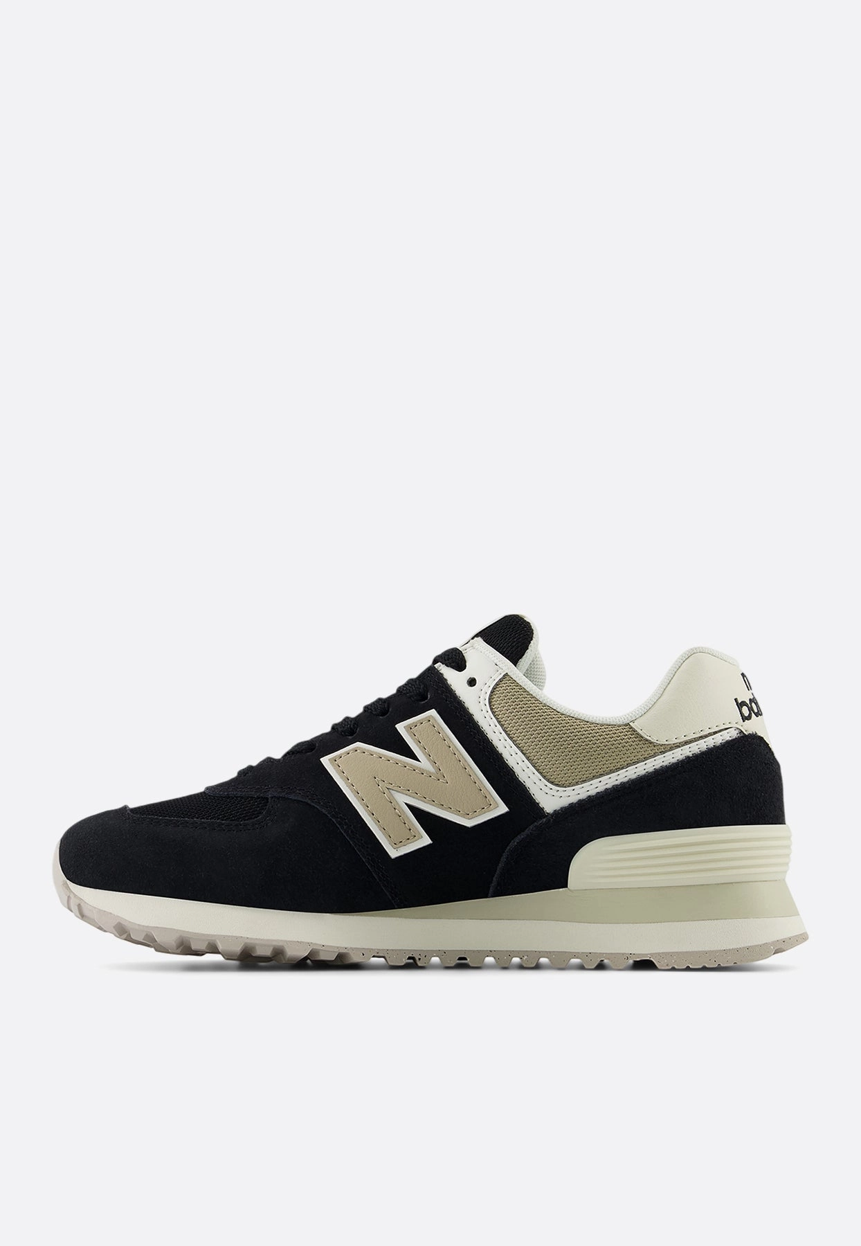 574 Low-Top Sneakers in Black with Stoneware and Turtledove New Balance Trainers Reviews