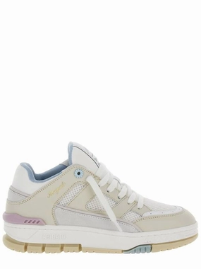 'Area Lo' White And Multicolor Sneakers With Logo Detail In Leather Blend Woman Sneakers Cleaner