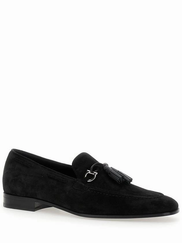 'Besile 2' Black Loafers With Gancini And Cord Detail In Suede Man Brooks Loafers