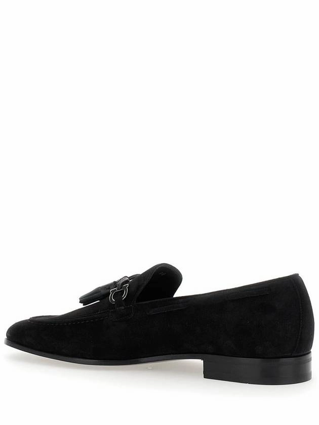'Besile 2' Black Loafers With Gancini And Cord Detail In Suede Man Jeans And Loafers Outfit