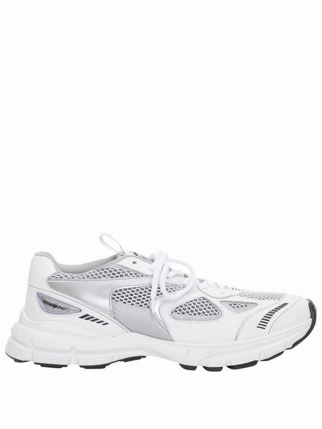 Miu Miu Sneakers 'Marathon Runner' Silver And White Sneakers Wth Logo In Leather Blend Man Axel Arigato