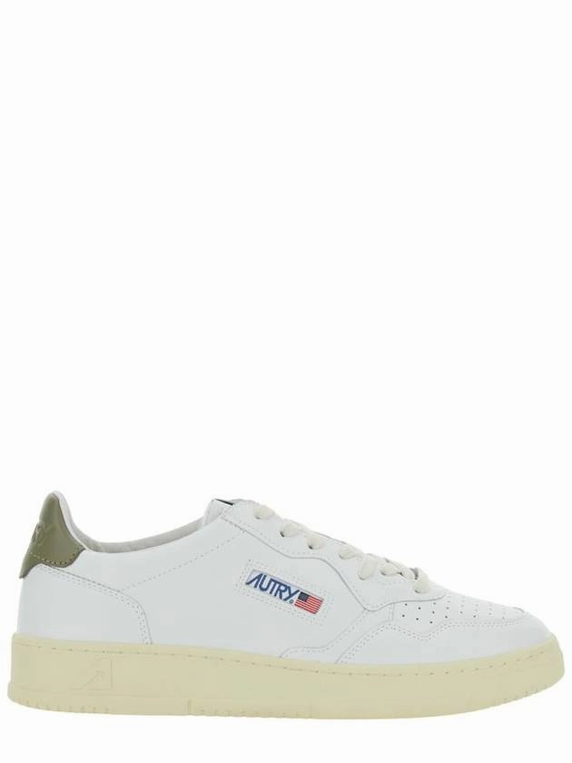 'Medalist Low' Green Sneakers With Contrasting Heel Tab In Leather Man Fencing Sneakers