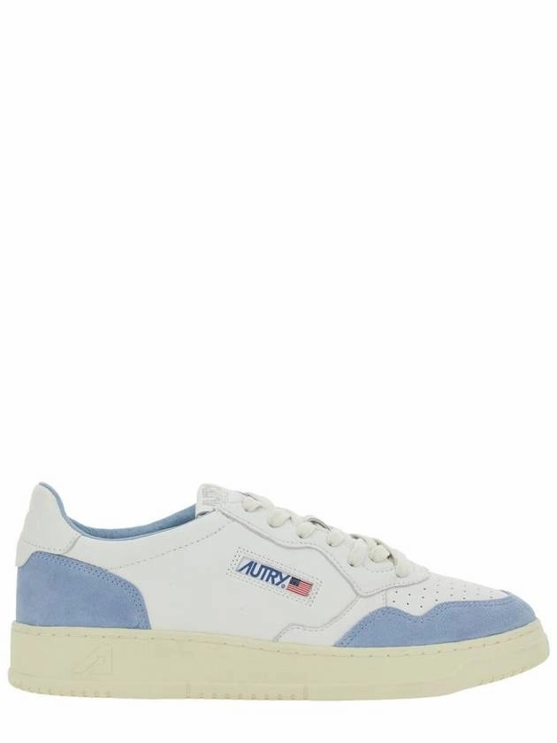 'Medalist Low' White Low Top Sneakers With Side Logo Detail In Leather And Suede Man Colour Sneakers