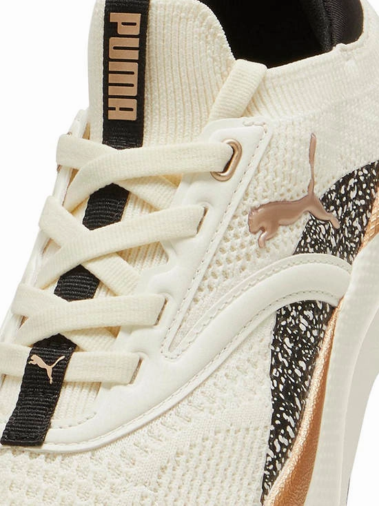.PUMA SOFTRIDE Mayve Leopard II Women's Running Shoes - WARM WHITE/GOLD/BLACK -(310494 01) - MAV - R1L3 Shoe Sole Puma