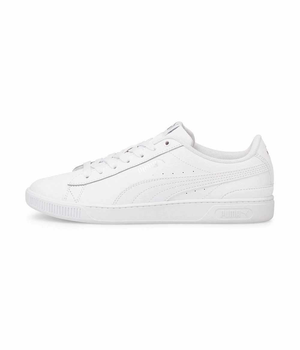 Puma Basketball Shoes High Top .Puma WOMENS VIKKY V3 Leather Sneakers WHITE/WHITE (38311502) - V3 - R1L5
