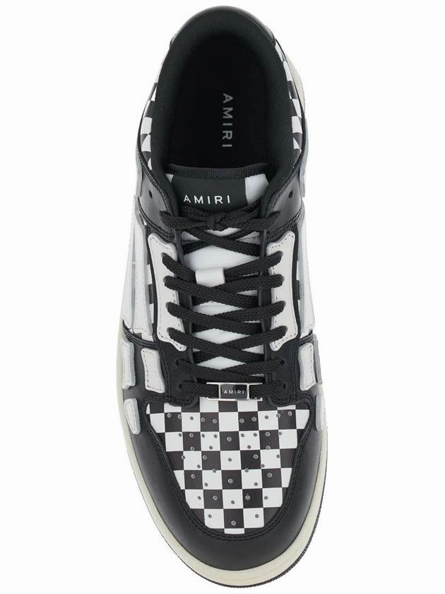 Toe Sneakers 'Skel Top Low' Black And White Bi-Color Sneakers With Skeleton Patch With Check Motif In Leather Man
