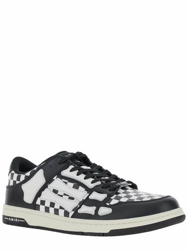 Planet Fitness Sneakers 'Skel Top Low' Black And White Bi-Color Sneakers With Skeleton Patch With Check Motif In Leather Man