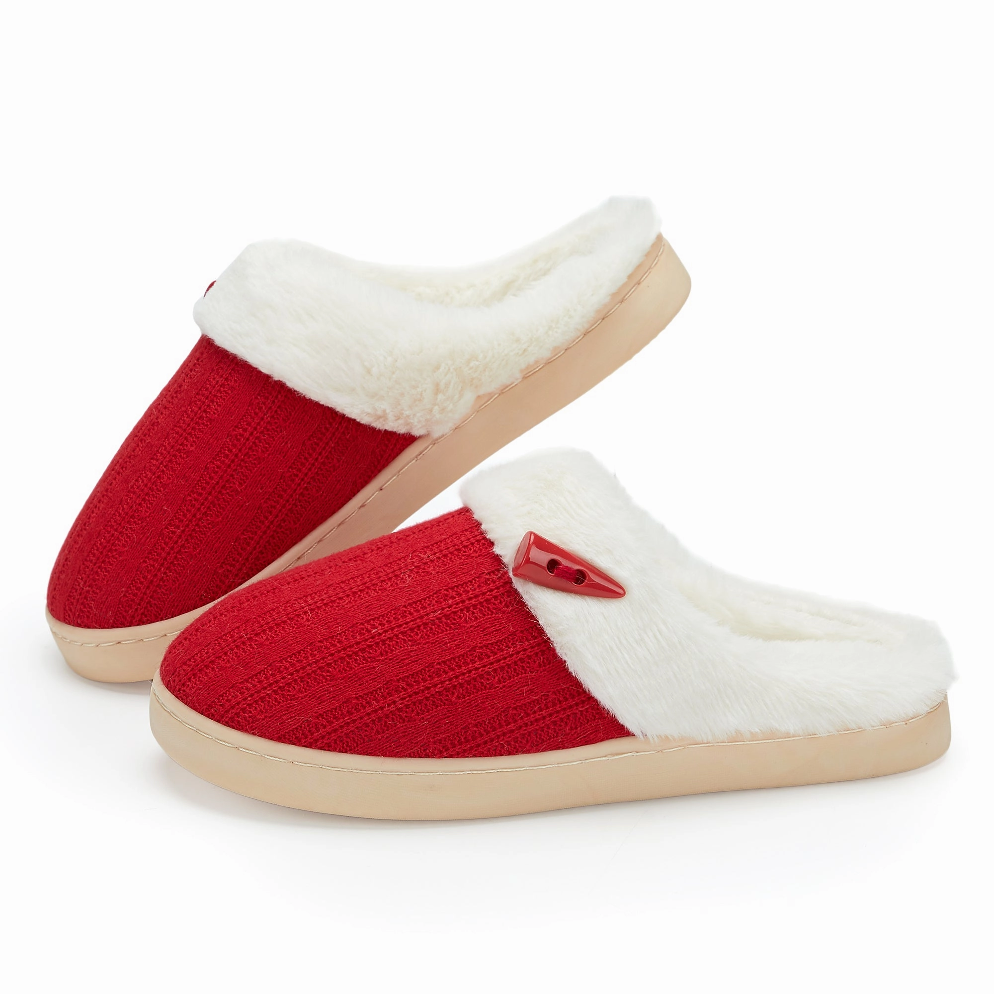 Sliders Walmart NineCiFun Women's Slip on Fuzzy Slippers Outdoor House Slippers Cotton Knit