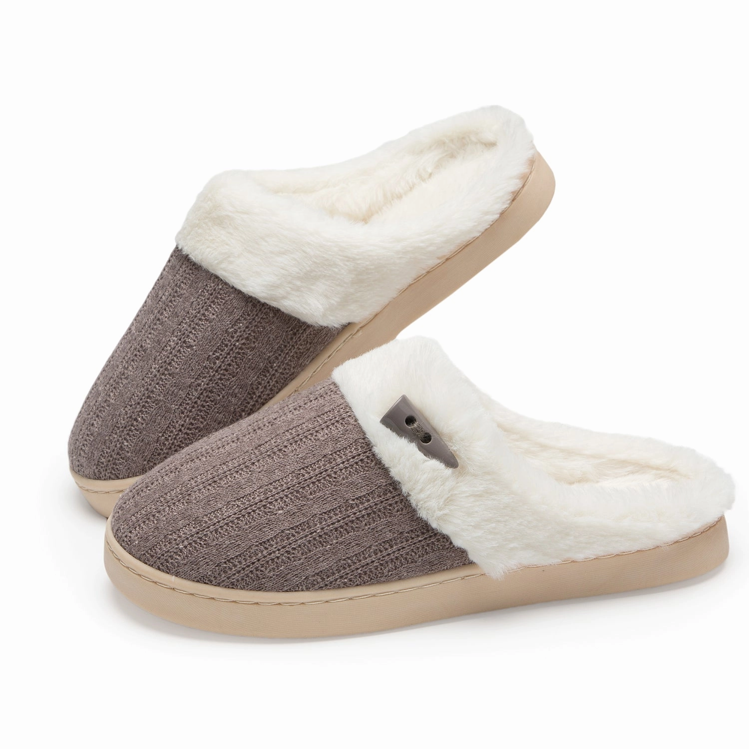 Medicinal Slippers NineCiFun Women's Slip on Fuzzy Slippers Outdoor House Slippers Cotton Knit