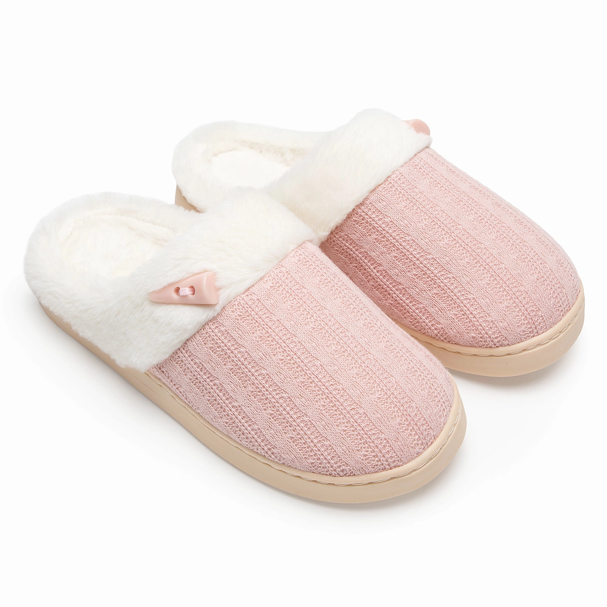 NineCiFun Women's Slip on Fuzzy Slippers Outdoor House Slippers Cotton Knit Free Pattern For Crochet Slippers