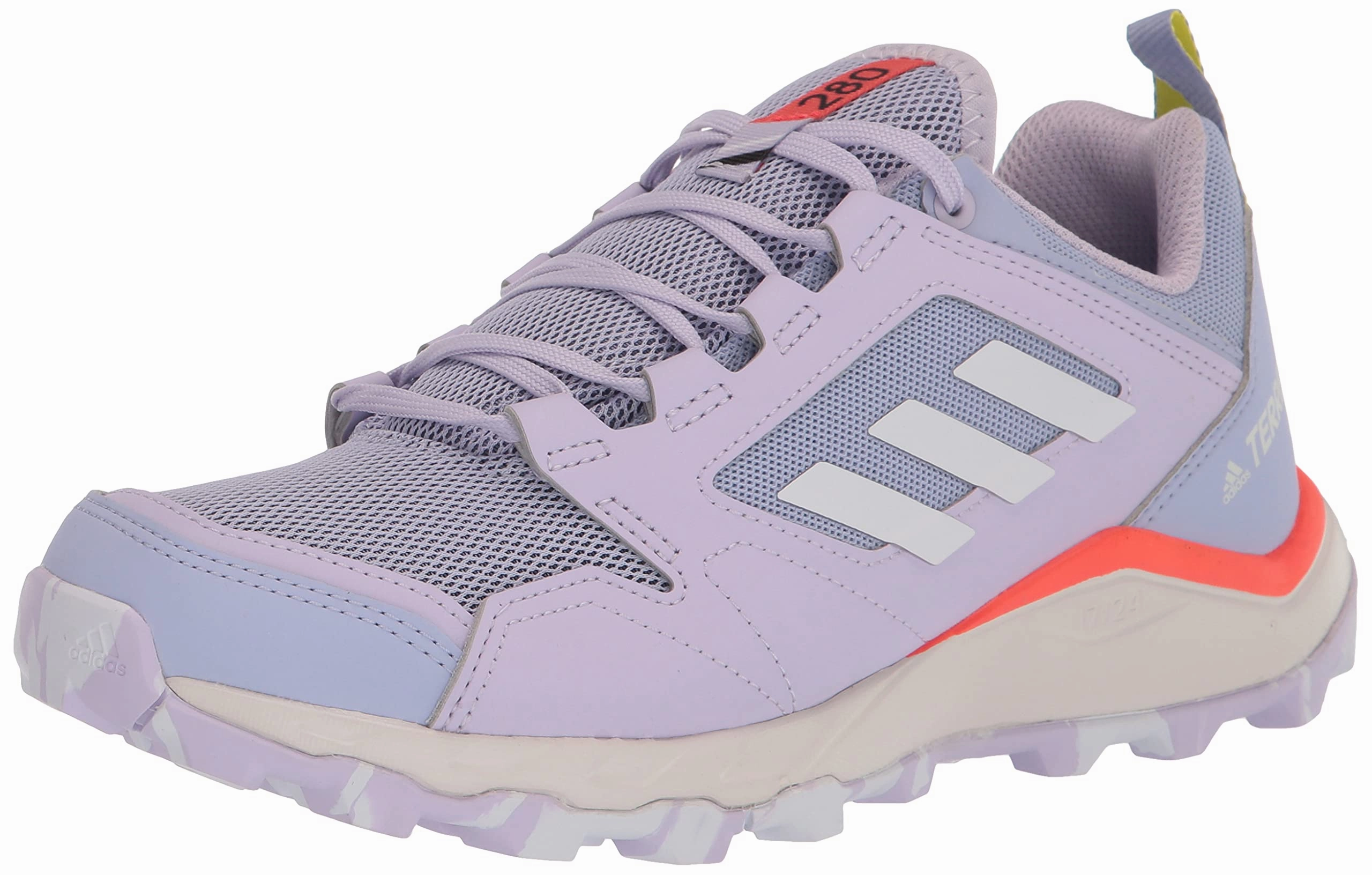 Normal Running Shoes adidas Women's Terrex Agravic TR Trail Running Shoe, Violet Tone/White/Solar Red, 8.5