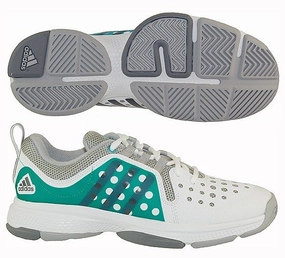 Adidas Barricade Classic Bounce (White / Green) Indoor Adidas Football Shoes