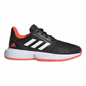 Adidas Composite Toe Shoes Adidas CourtJam Junior Tennis Shoe Black Solar Red