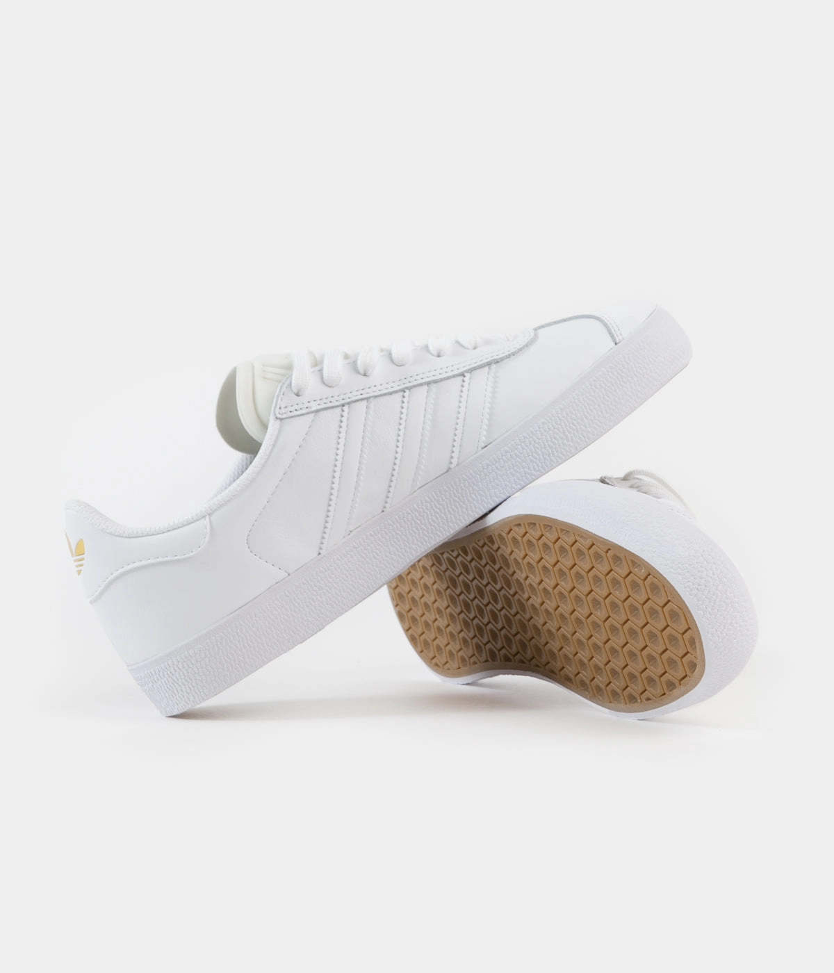 Adidas Gazelle ADV Shoes - White / White / Gold Metallic Adidas Forum Low The Grinch Shoes
