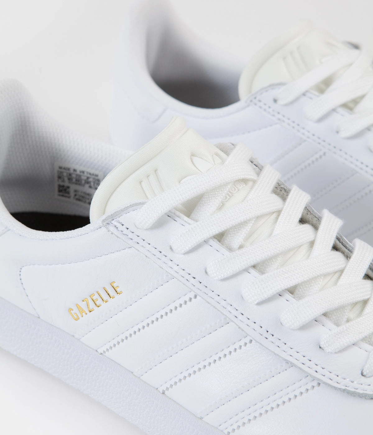 Adidas Gazelle ADV Shoes - White / White / Gold Metallic Adidas Court Flight Volleyball Shoes