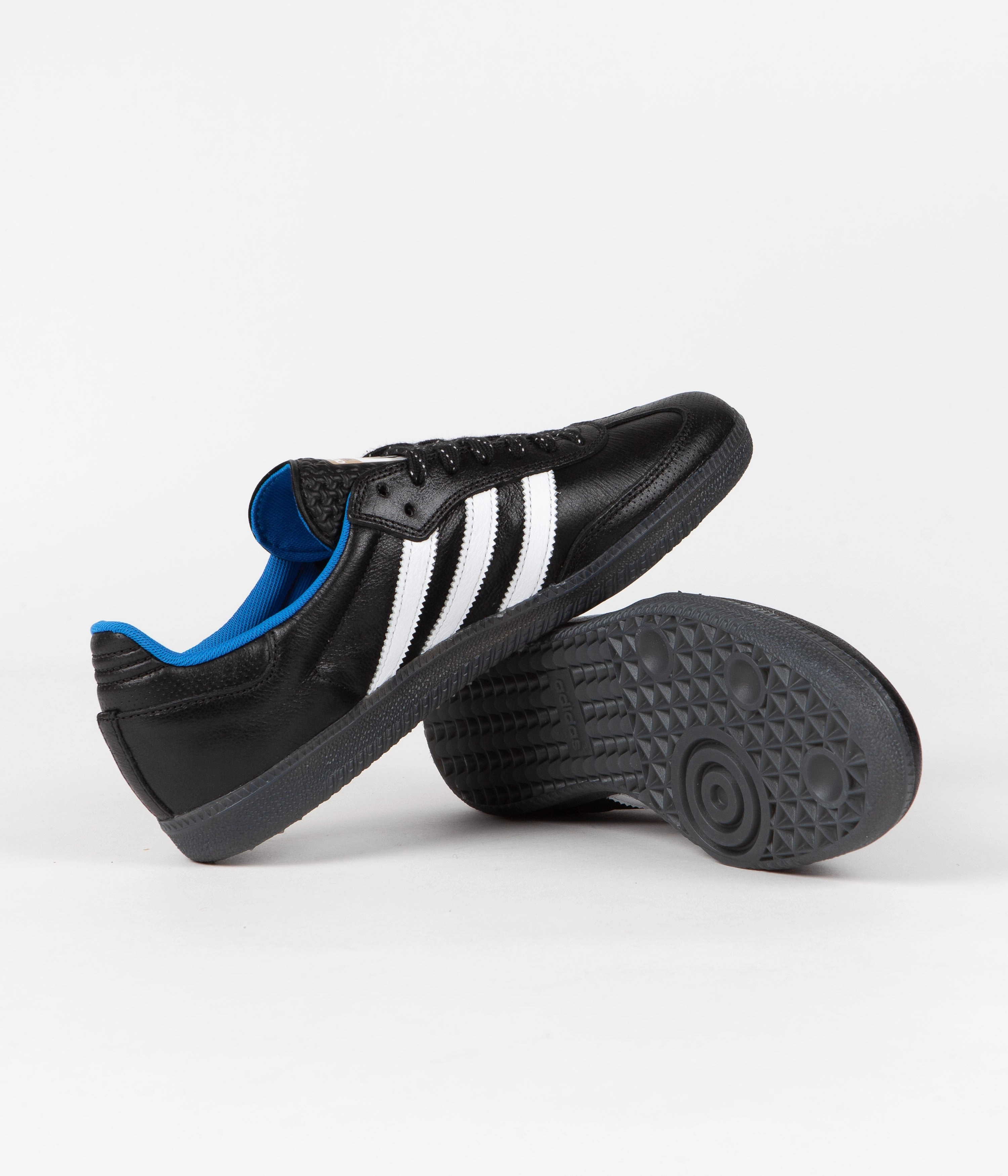 Adidas Gino Iannucci Samba ADV Shoes - Core Black / FTWR White / Bluebird Adidas Youth Wrestling Shoes