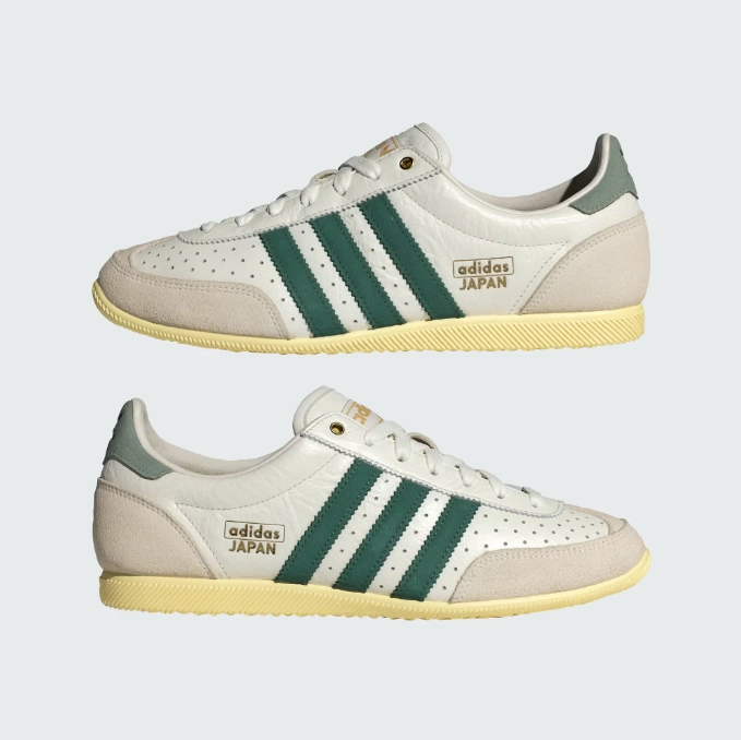 Adidas Japan - Off White / Collegiate Green / Orange Tint Adidas Slip On Gym Shoes