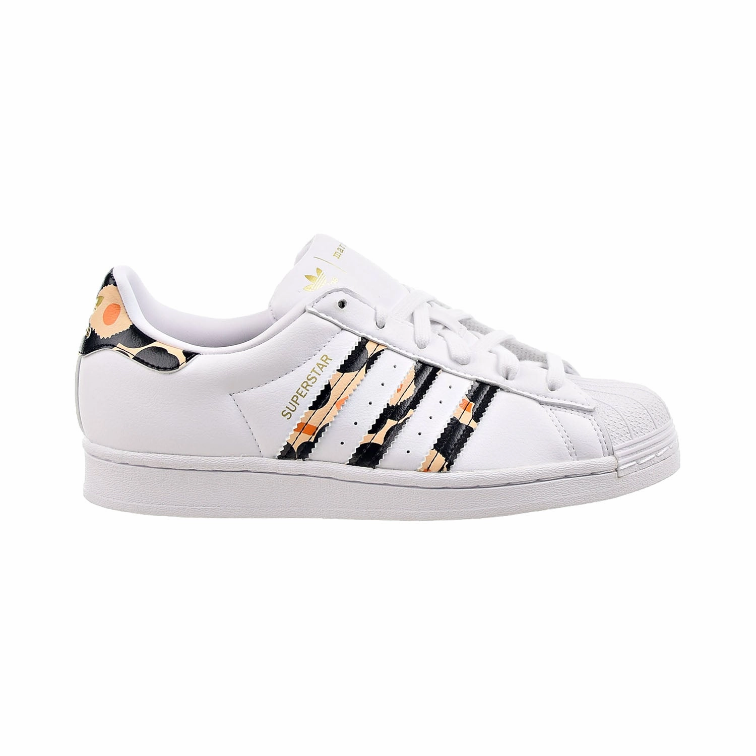 Adidas Marimekko Superstar Women's Shoes Cloud White-Core Black-Gold Metallic Adidas Basketball Shoes