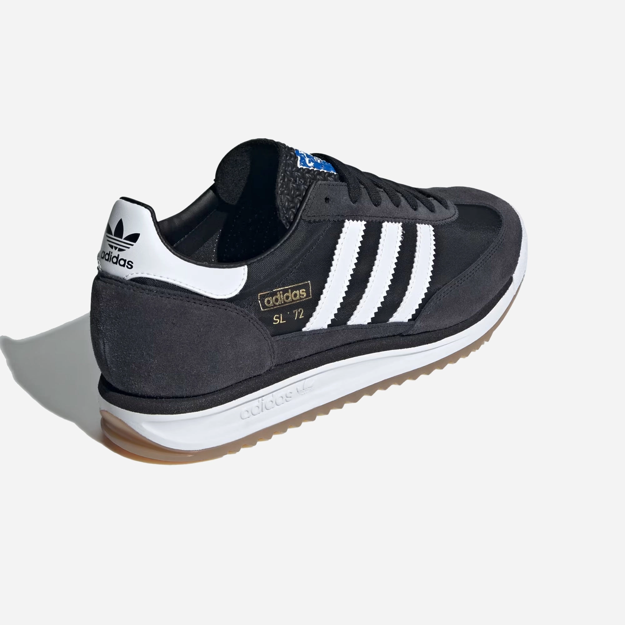ADIDAS ORIGINALS | SL 72 RS { CORE BLACK/CLOUD WHITE/BLUE Adidas Stan Smith Casual Shoes