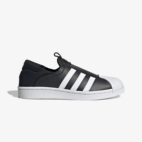 Adidas Originals | SUPERSTAR SLIP-ON  { CORE BLACK/CLOUD WHITE Ocean Plastic Adidas Shoes
