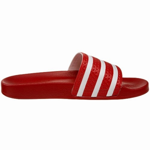 adidas Originals Men's Adilette Slide Sandal,Scarlet/White/Scarlet,11 M US Nba Adidas Basketball Shoes