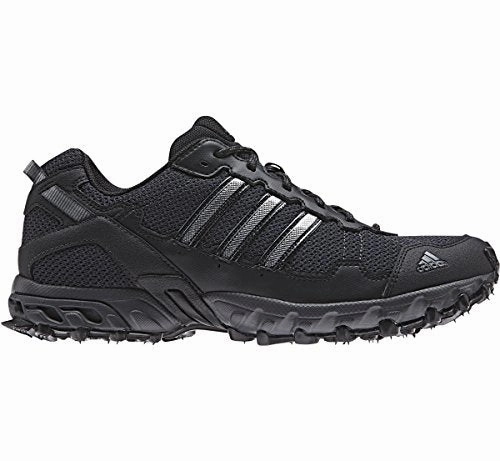 adidas Performance Men's Rockadia Trail M Running Shoe, Black/Black/Dark Grey Heather, 14 M US Latest Adidas Running Shoes