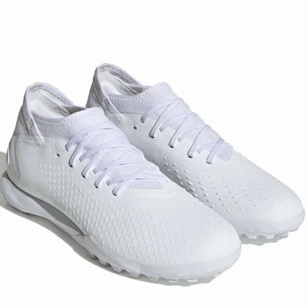 Hockey Shoes Adidas adidas Predator Accuracy.3 Turf Soccer Shoes (White/White)