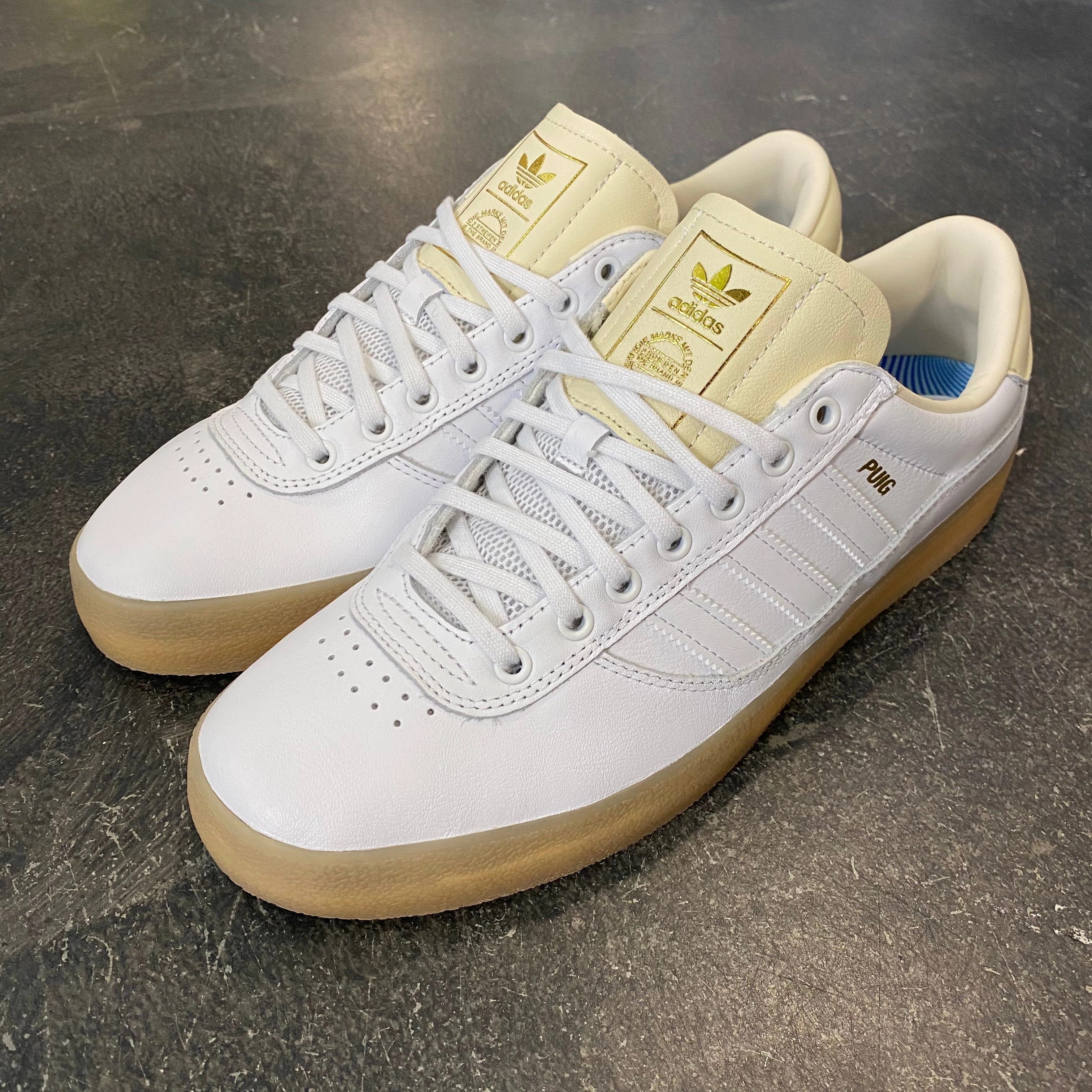 Adidas Puig Indoor Leather White/White/Gum Adidas Kaptir Flow Running Shoes