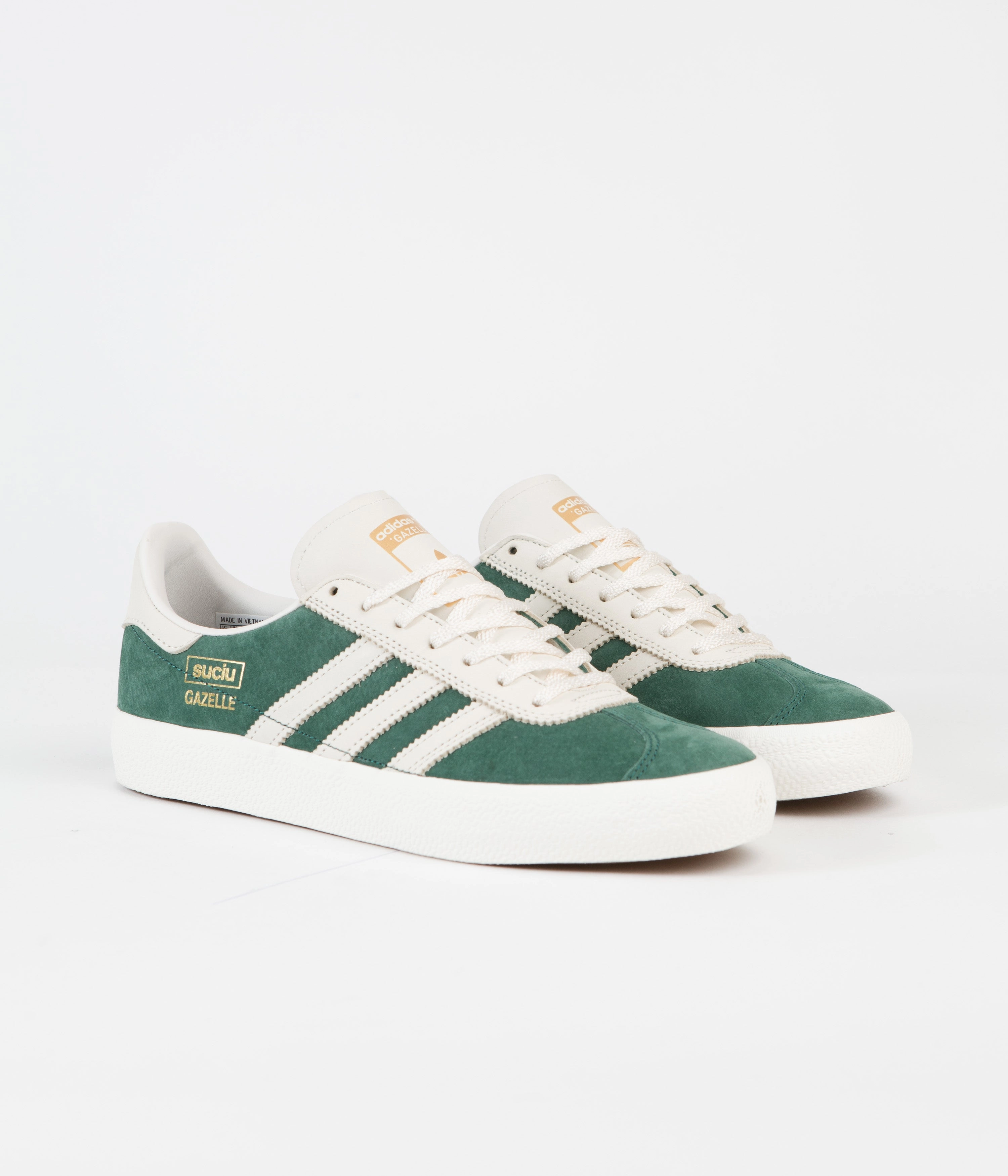 Adidas Candace Parker Shoes Adidas Suciu Gazelle ADV Shoes - Collegiate Green / Chalk White / Chalk White