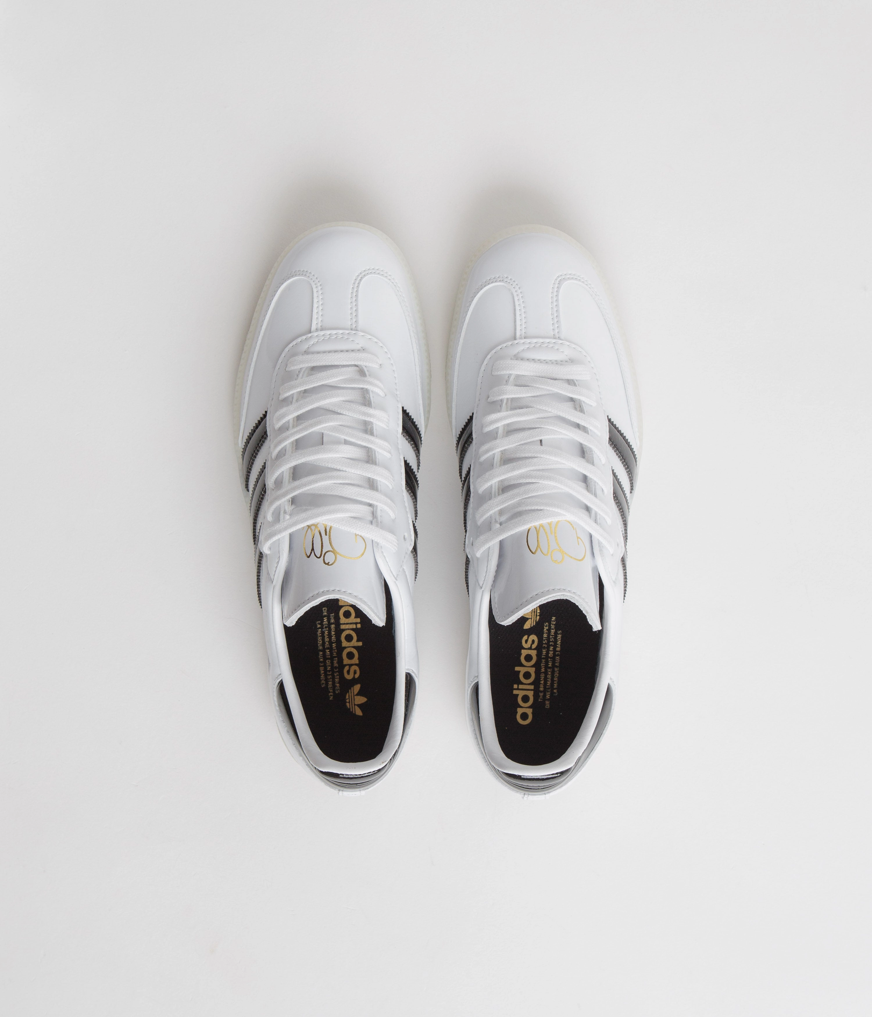 Adidas Crossfit Shoes Adidas x Dill Samba Patent Shoes - FTWR White / Core Black / Gold Metallic