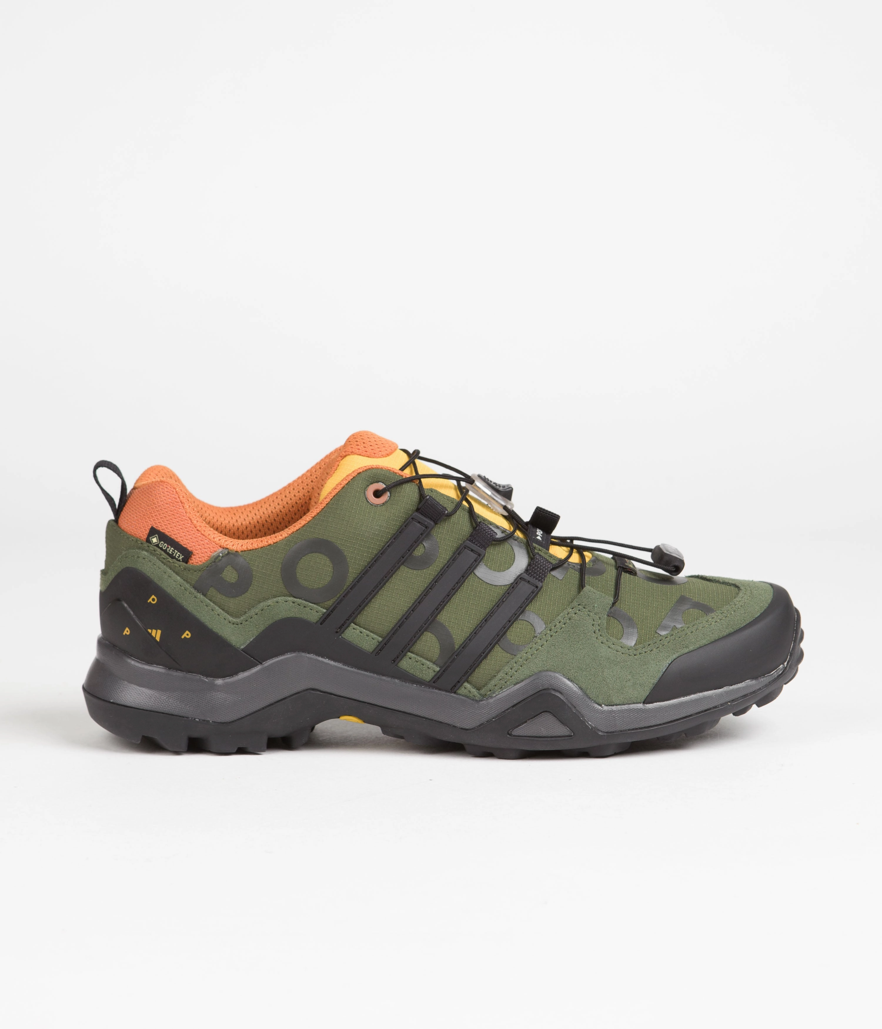 Adidas x Pop Trading Company Swift R2 GTX Shoes - Wild Pine / Core Black / Semi Solar Yellow Adidas Shoes Y 3