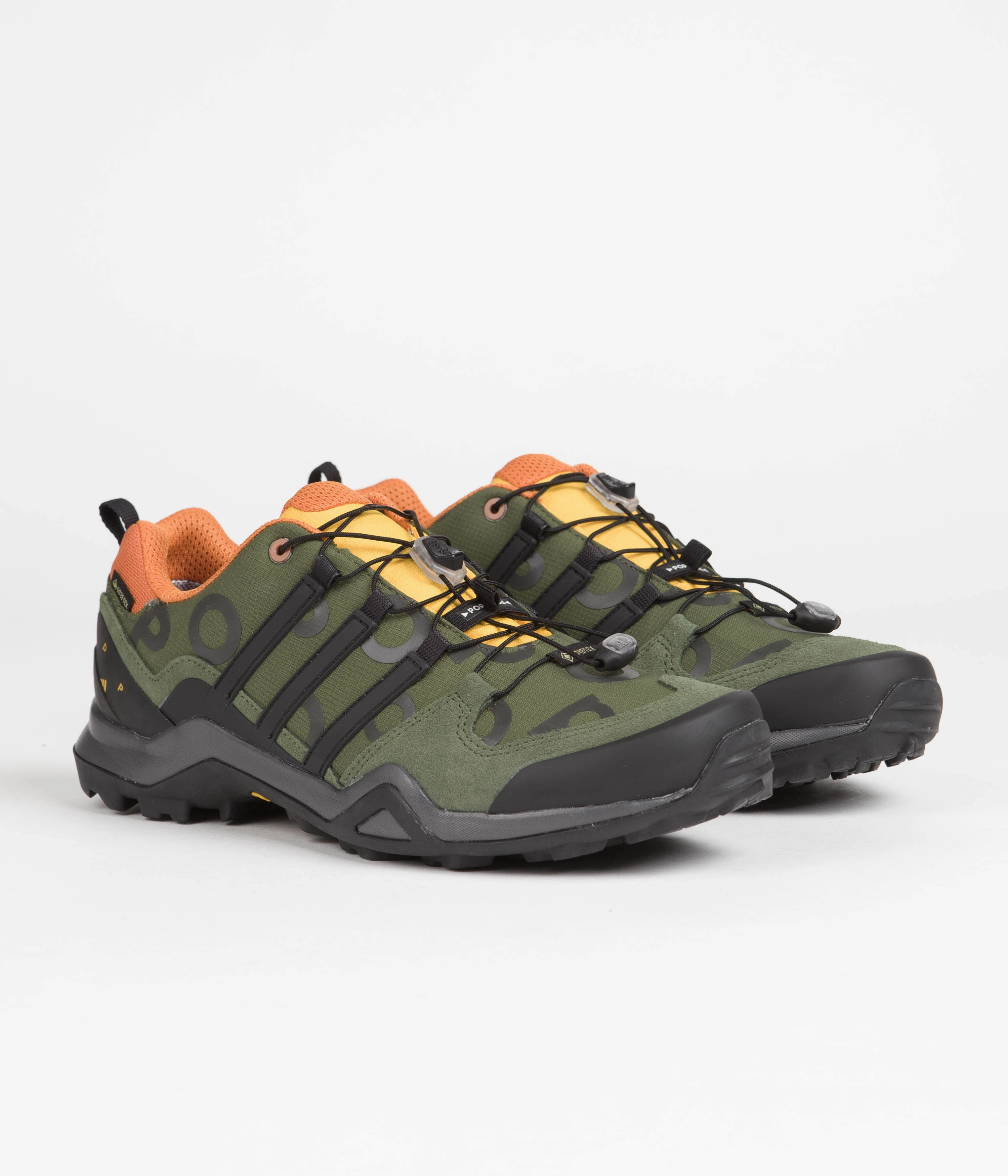 Adidas Alpha Shoes Adidas x Pop Trading Company Swift R2 GTX Shoes - Wild Pine / Core Black / Semi Solar Yellow