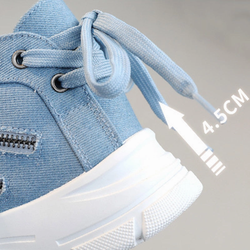 Women's denim canvas lace-up platform sneakers Victor Wembanyama Sneakers