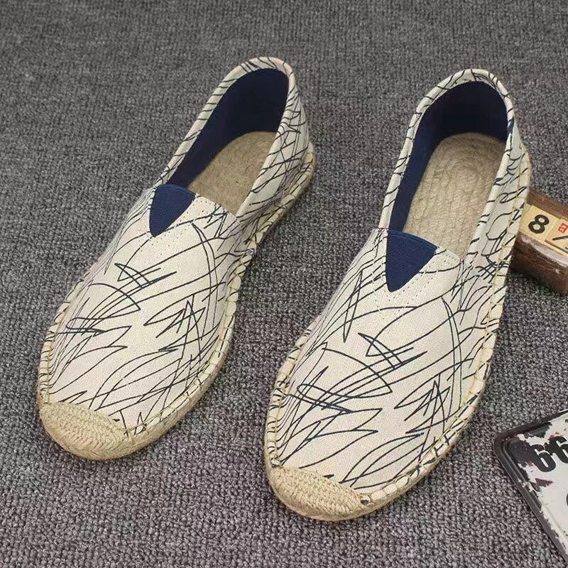 Different Types Of Casual Shoes Aidase New Men Fashion Flats Plimsolls Solid Canvas Shoes Casual Linen Loafers Lovers Shoes Male hemp Espadrille Fisherman Shoes