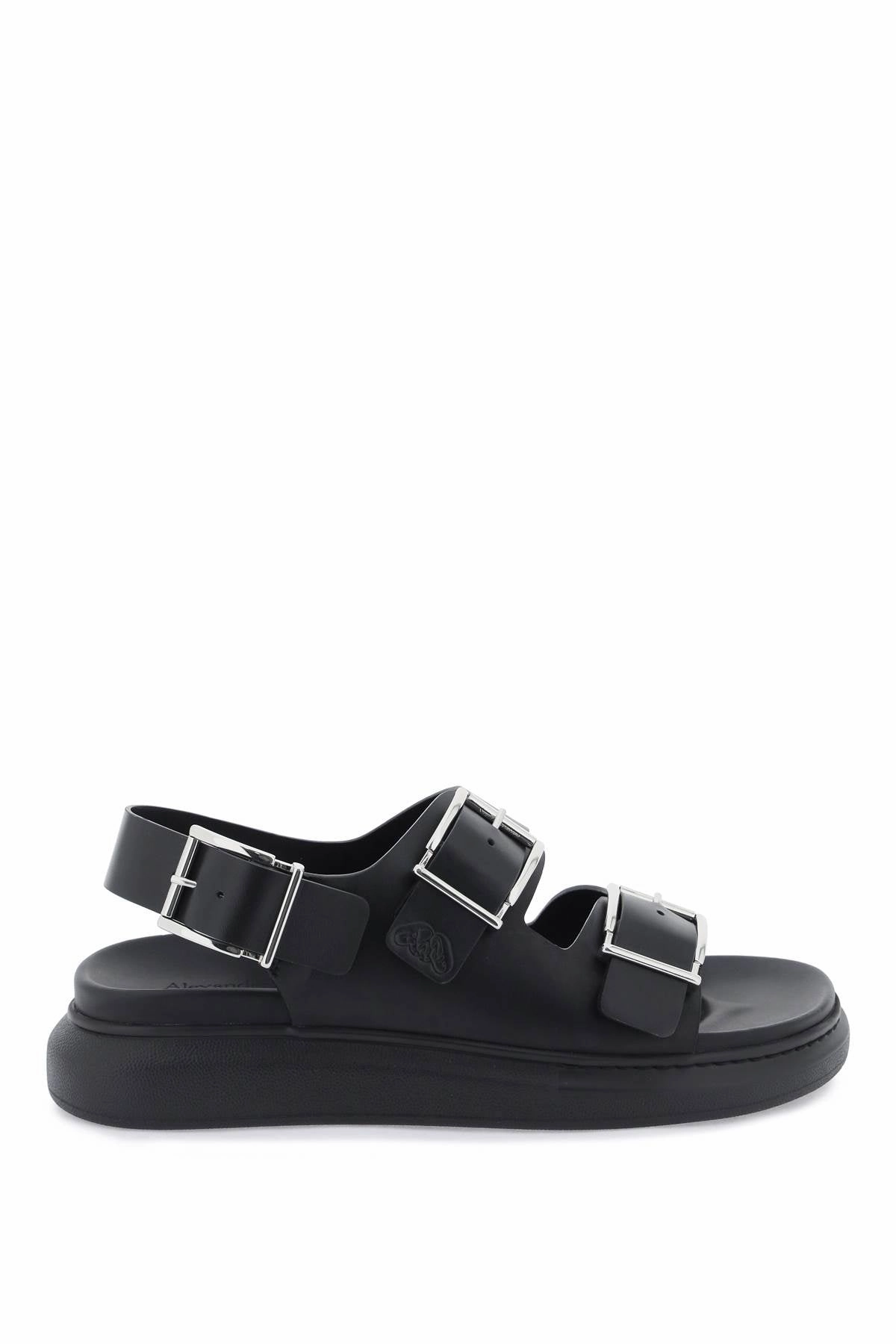 Alexander mcqueen leather sandals with maxi buckles Outdoor Boot Slippers