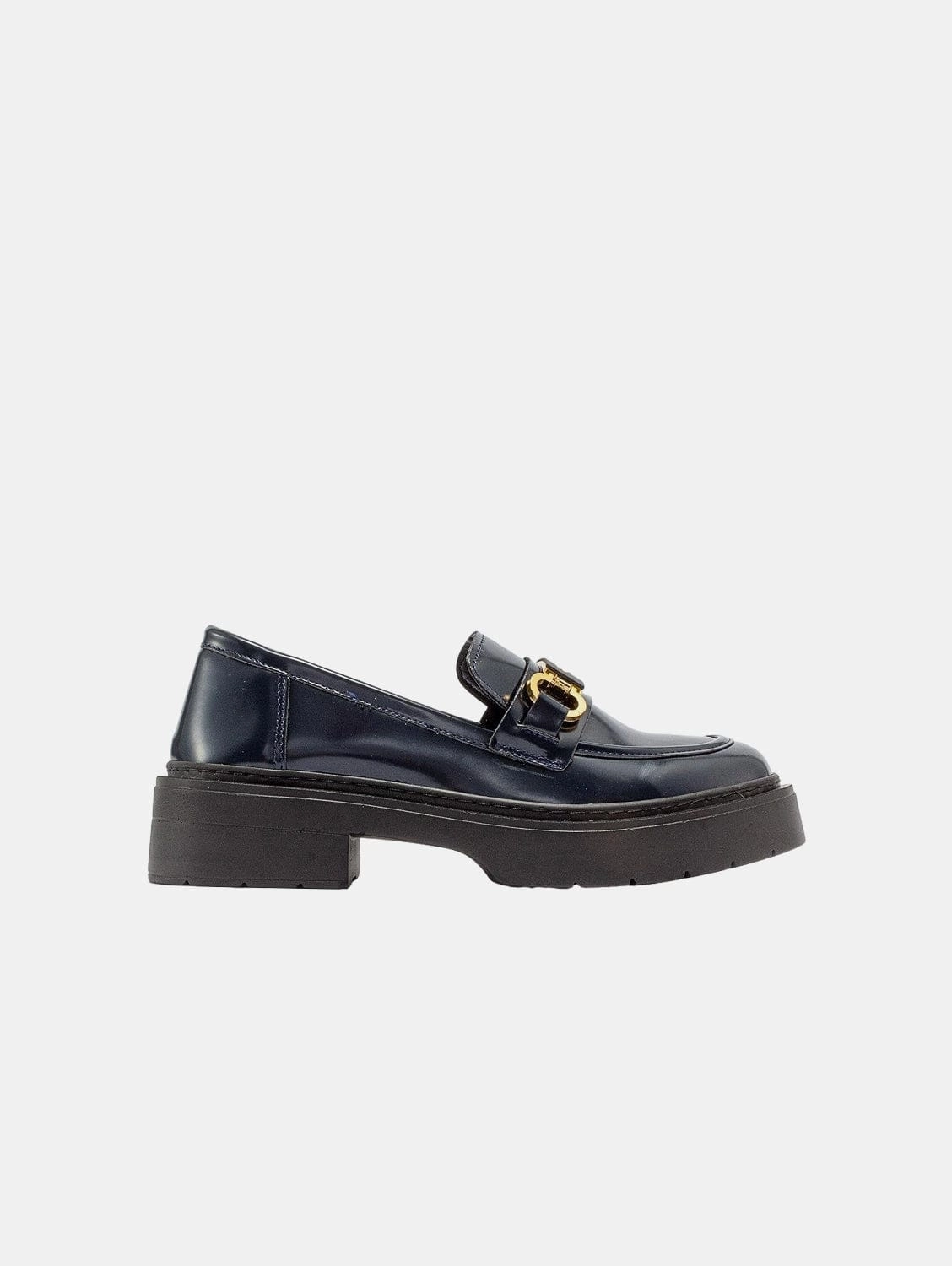 Simone Vegan Leather Bit Platform Loafers | Navy Patent Aerosoles Loafers
