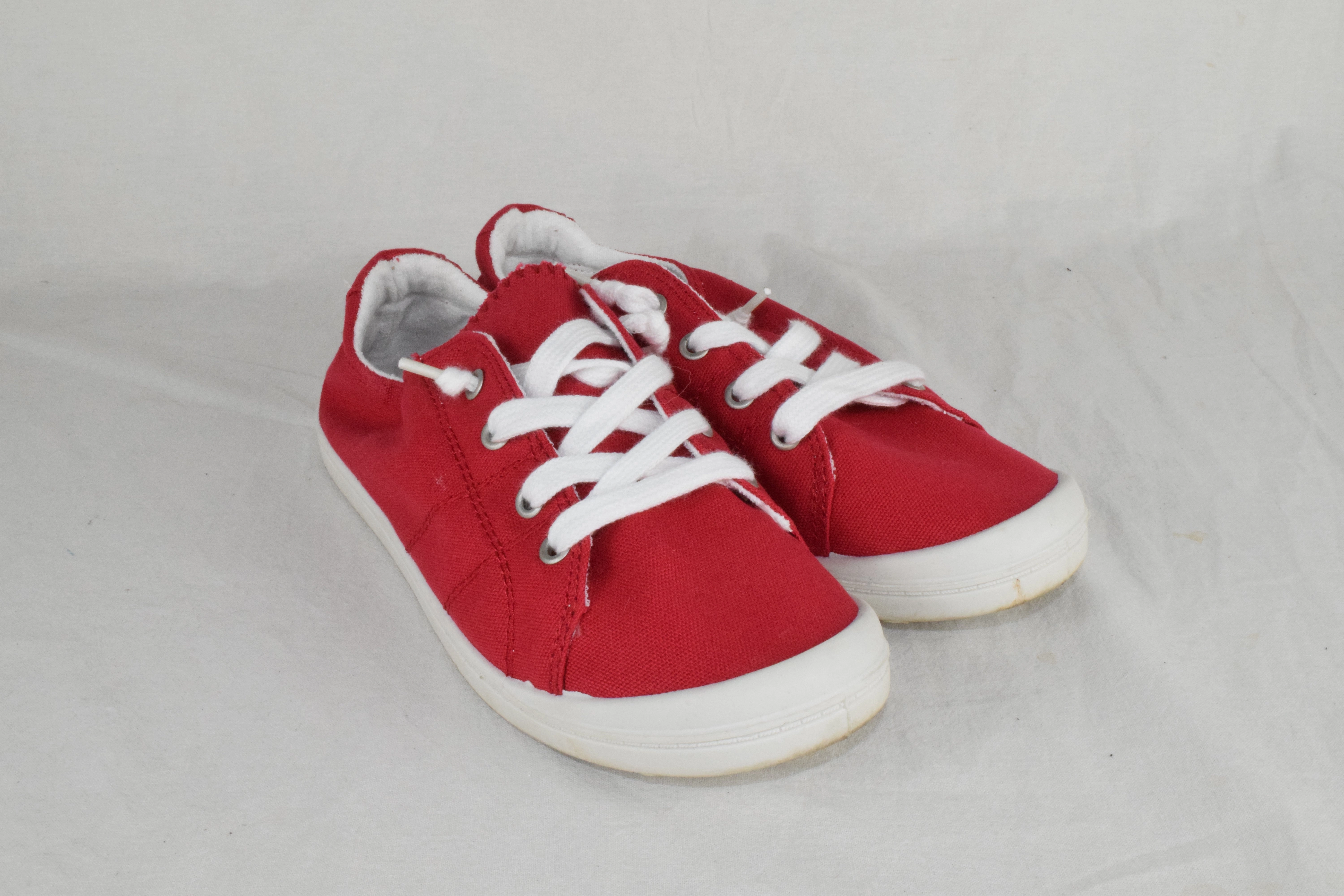 Soda Flat Women Shoes Linen Canvas Slip On comfy Sneakers Lace Up Red Size 10 Shoes For Flat Feet Runners