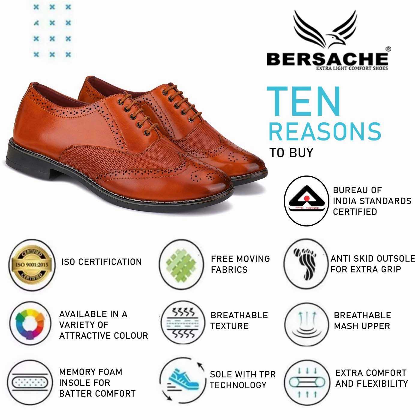 Bersache Comfortable Formal Outdoor Stylish Officewear Partywear Shoes For Men 9099 (Brown) Big Lots Slippers