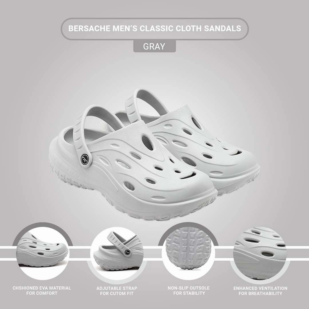 Camouflage Slides Bersache Extra Soft Classic Casual with  Regular wear with Ultra Soft & Flexibility Technology Clog's for Men's & Boy's (6125-Grey)