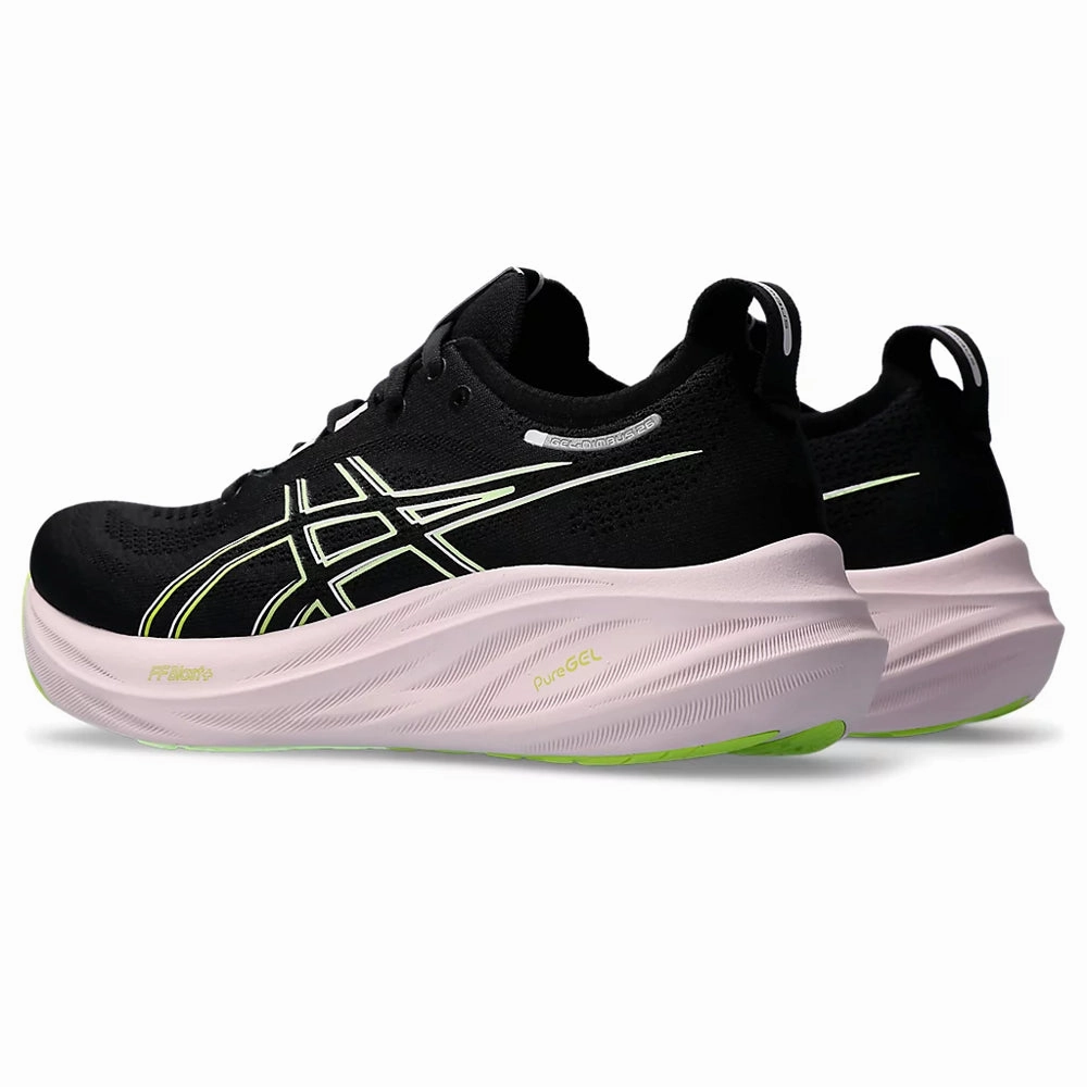 ASICS GEL NIMBUS 26 (M) - (BLACK/ NEON LIME) RUNNING SHOES Asics Indoor Track Shoes